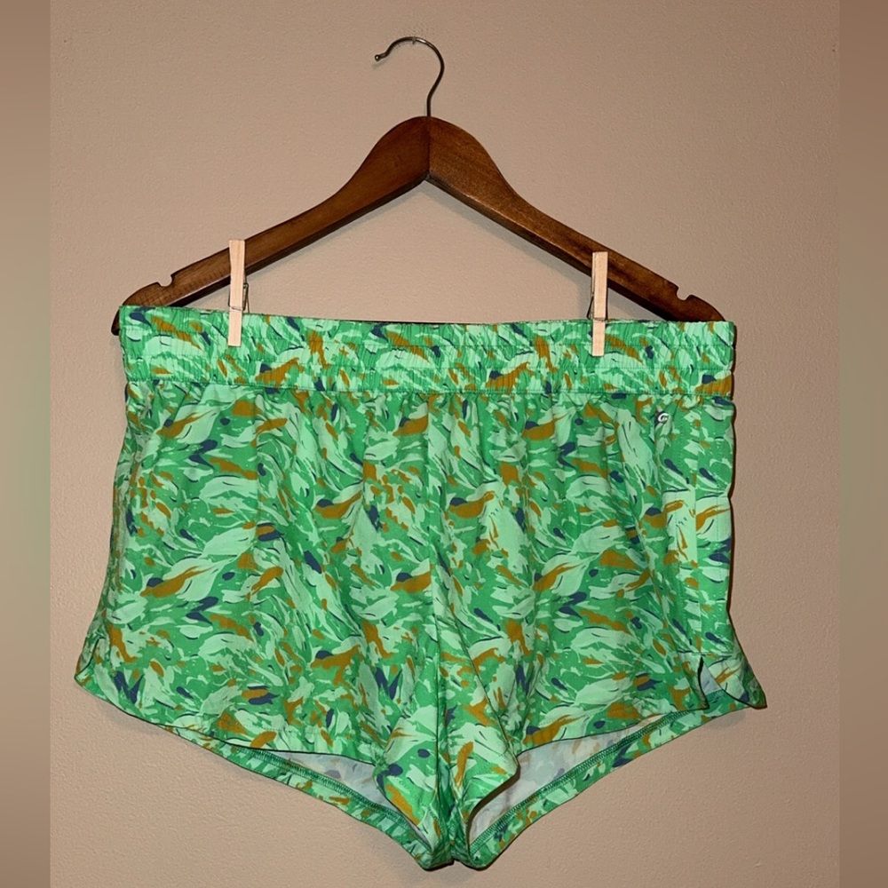 Green Patterned DSG Athletic Shorts